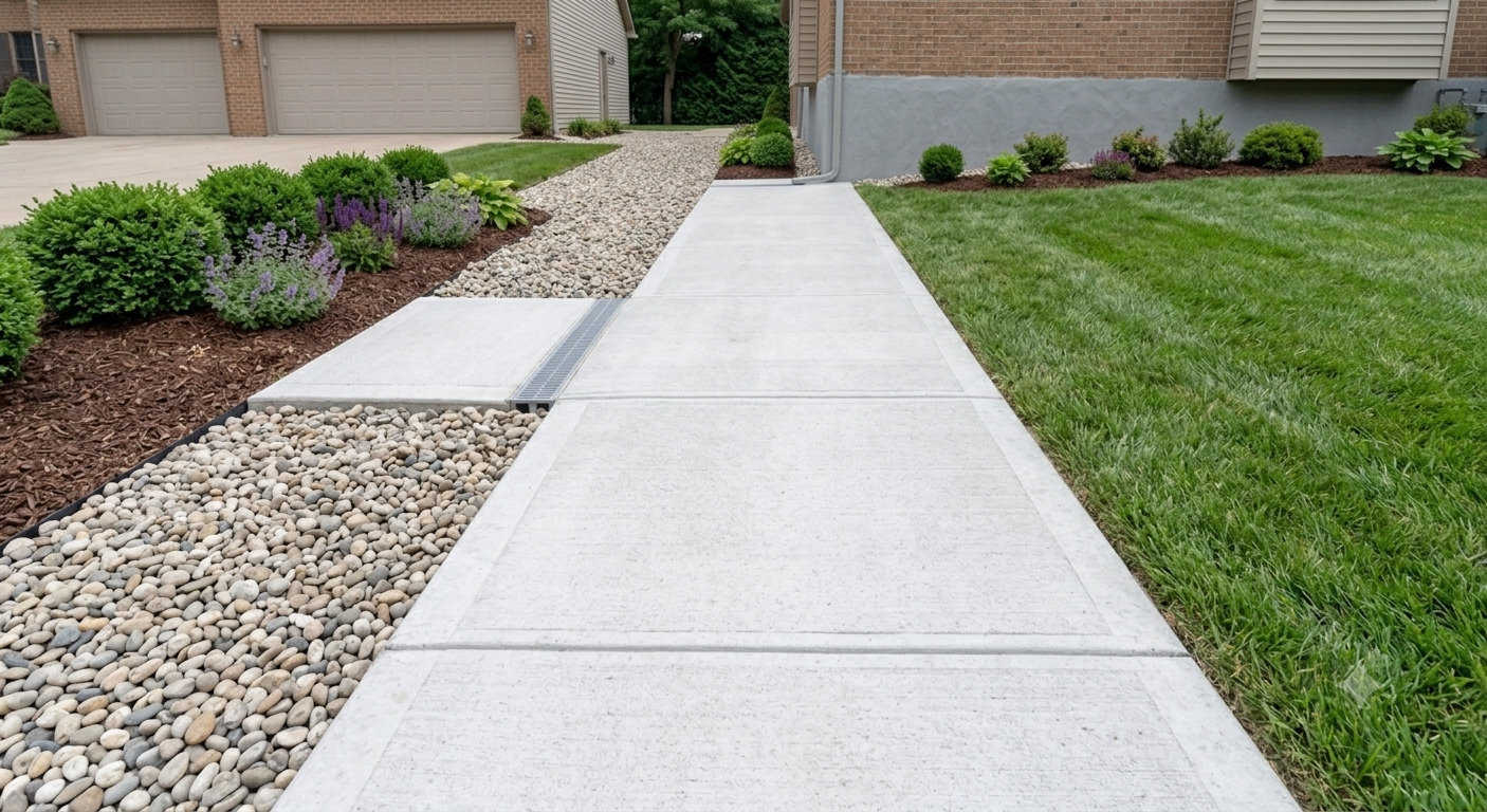 After Concrete Side Walk