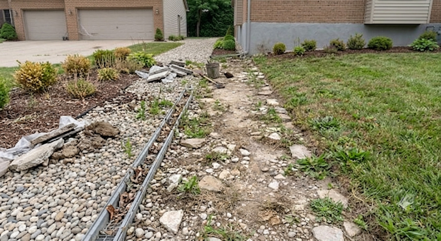 Before Concrete Side Walk Before Concrete Side Walk